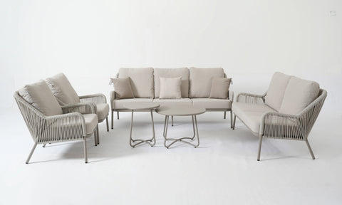 OSCAR Lounge Set – 7-Seater Comfort with Unique Dual-Height Tables