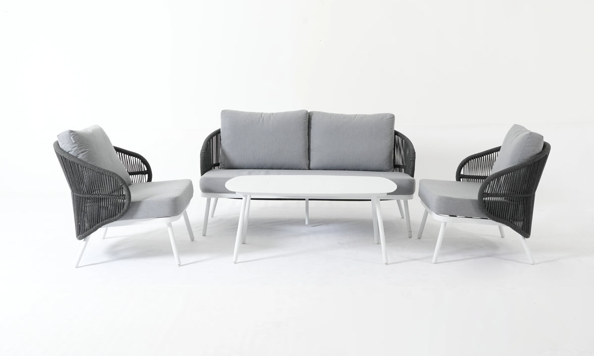 ALBERTI Lounge Set – 5-Seater Outdoor Elegance in Charcoal Grey