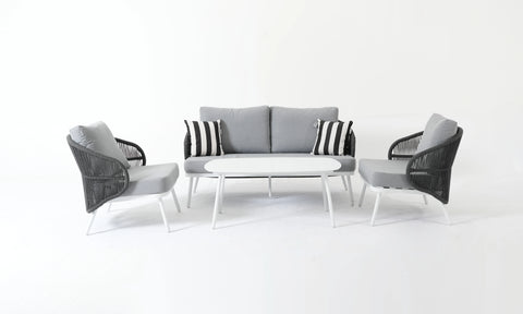 ALBERTI Lounge Set – 5-Seater Outdoor Elegance in Charcoal Grey